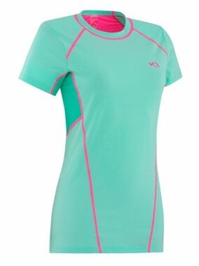 Kari Traa Svala Merino Blend Performance Tee Teal Pink Small